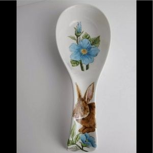 Maxcera Bunny Spring Ceramic Floral Easter collection Spoon Rest New